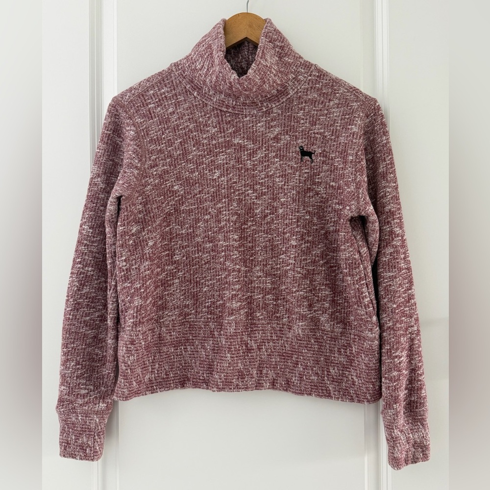 The Black Dog Heathered Burgundy Turtleneck knit Sweater size small